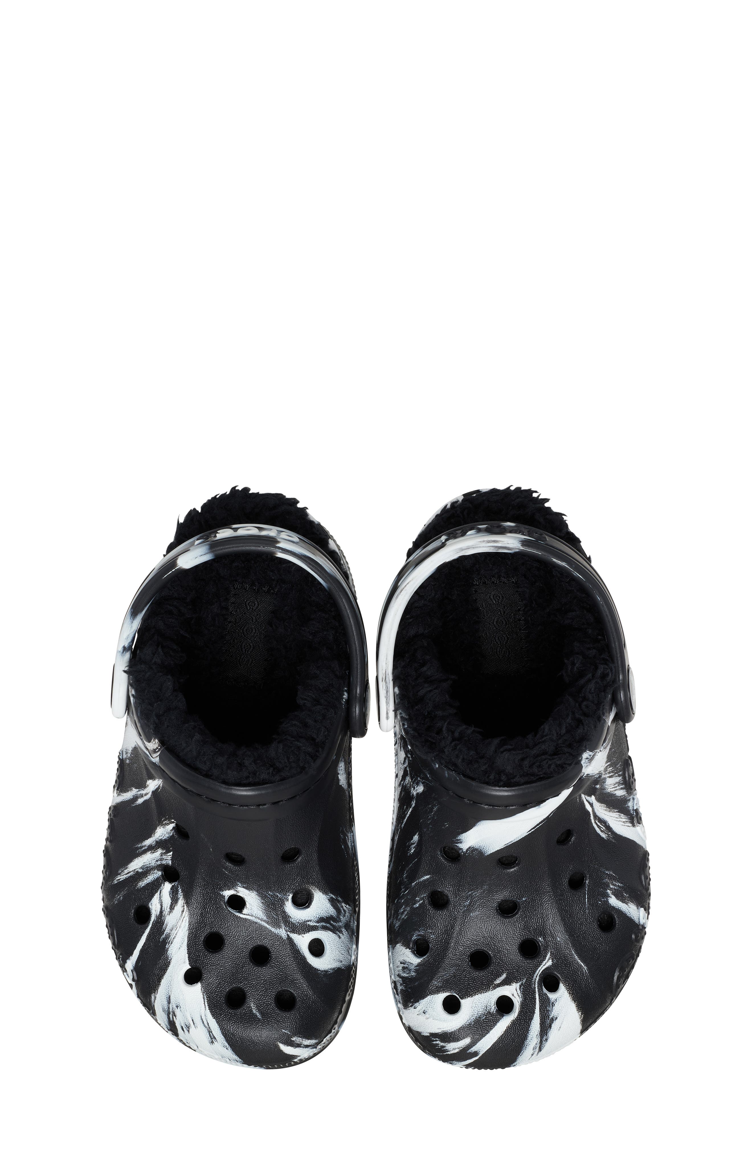 CROCS Kids' Baya Marbled Fleece Lined Clog, Alternate, color, Black Multi