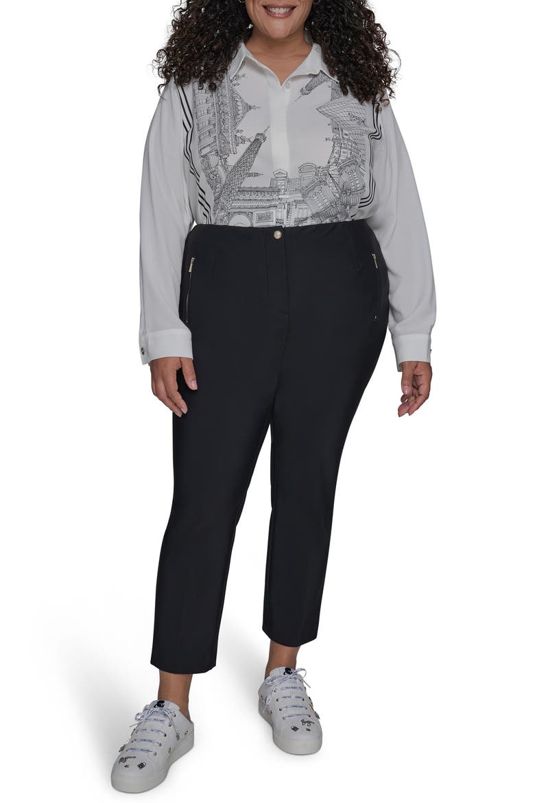 Double Zip Pants, Alternate, color, BLACK