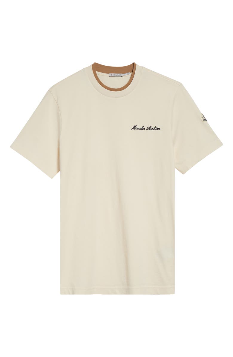 Moncler Archive Embroidered Logo Patch T-Shirt, Main, color, White