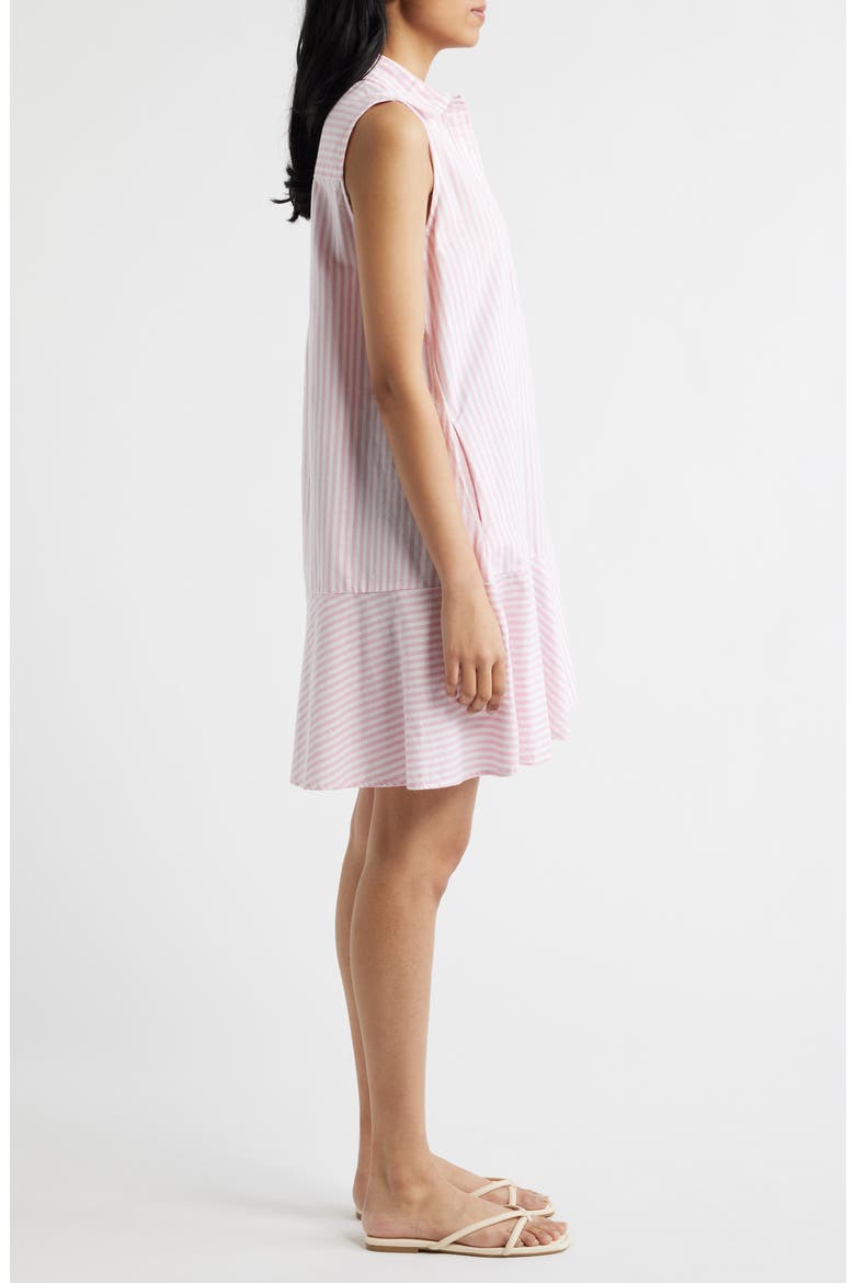 Marina Stripe Sleeveless Cotton Shirtdress, Alternate, color, ROSE SHADOW