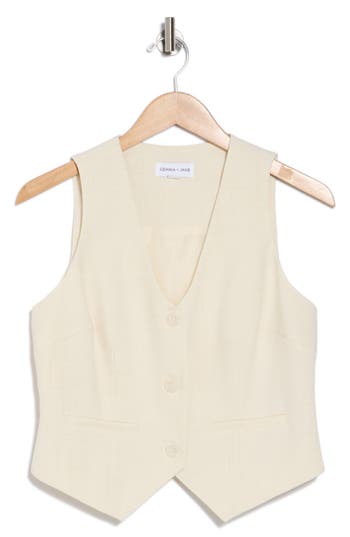 Gemma + Jane V-neck Vest In Ivory