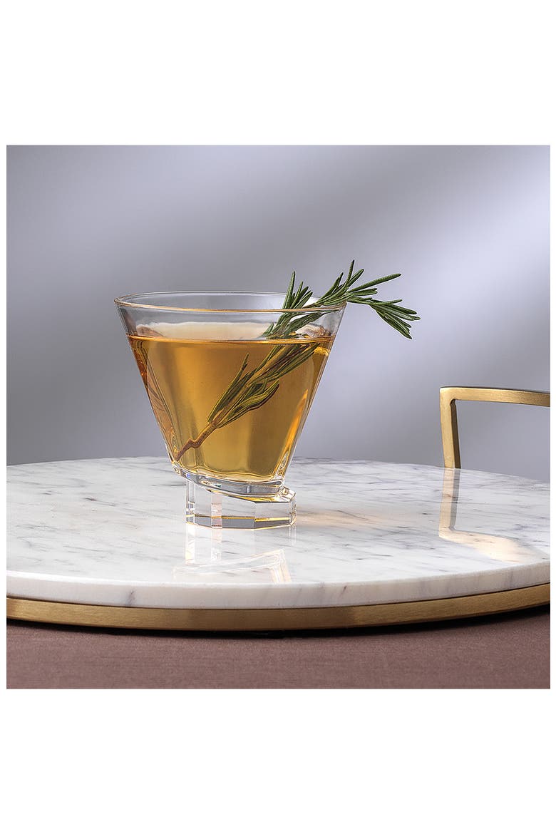 Aqua Vitaw Set of 2 Octagon Off-Base Cocktail Glasses, Alternate, color, CLEAR