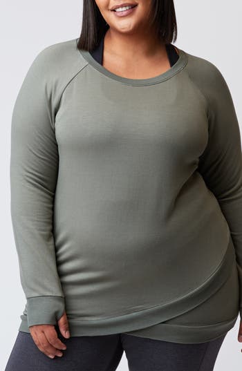 Threads 4 Thought Feather Fleece Long Sleeve Tunic Top In Gray