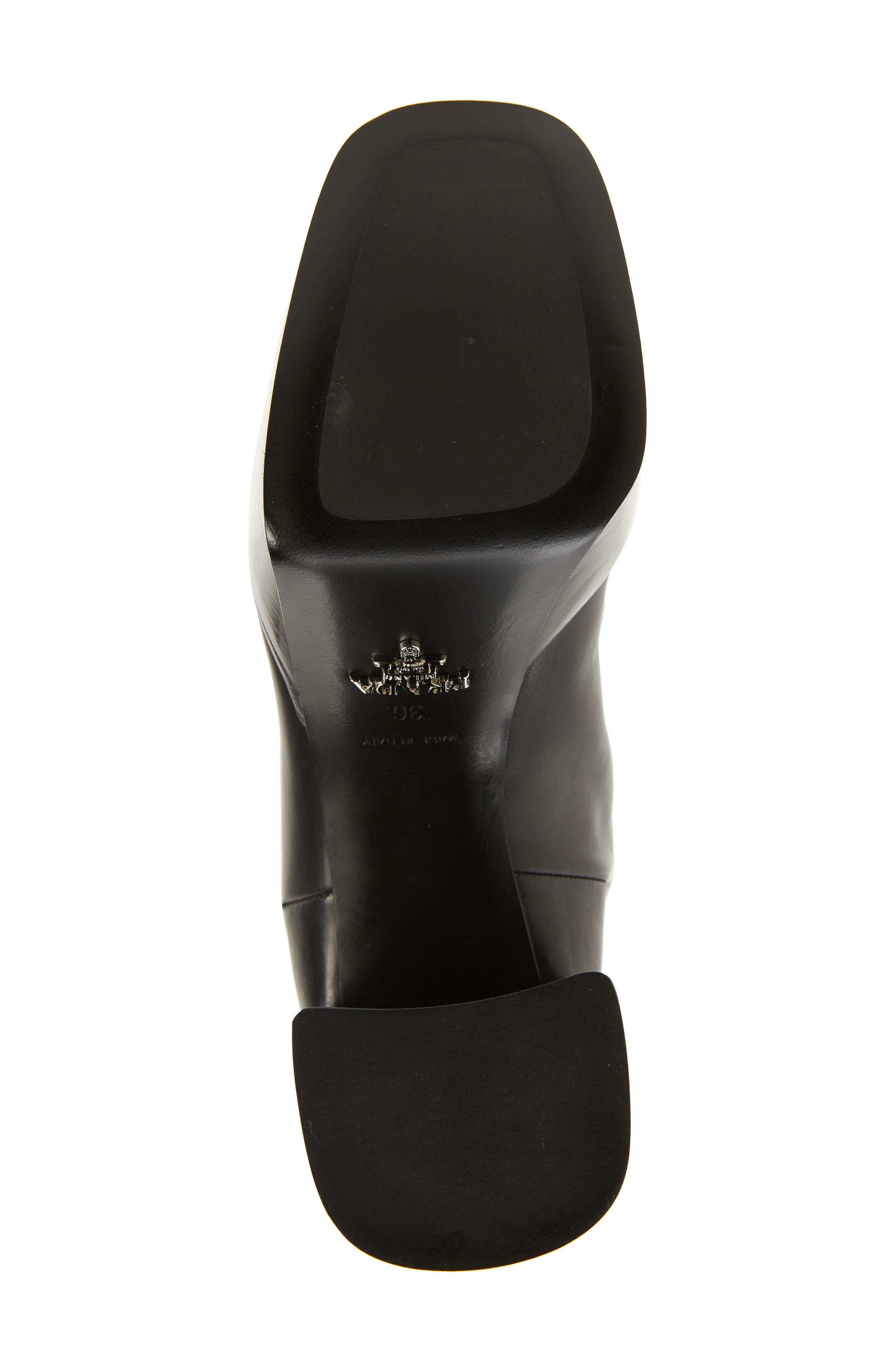 Prada Square Toe Knee High Platform Boot, Alternate, color, 