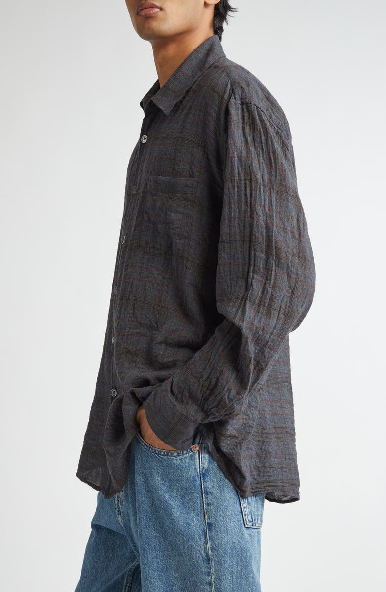 OUR LEGACY Above Plaid Button-Up Shirt, Alternate, color, Bazaar Check Breeze Weave