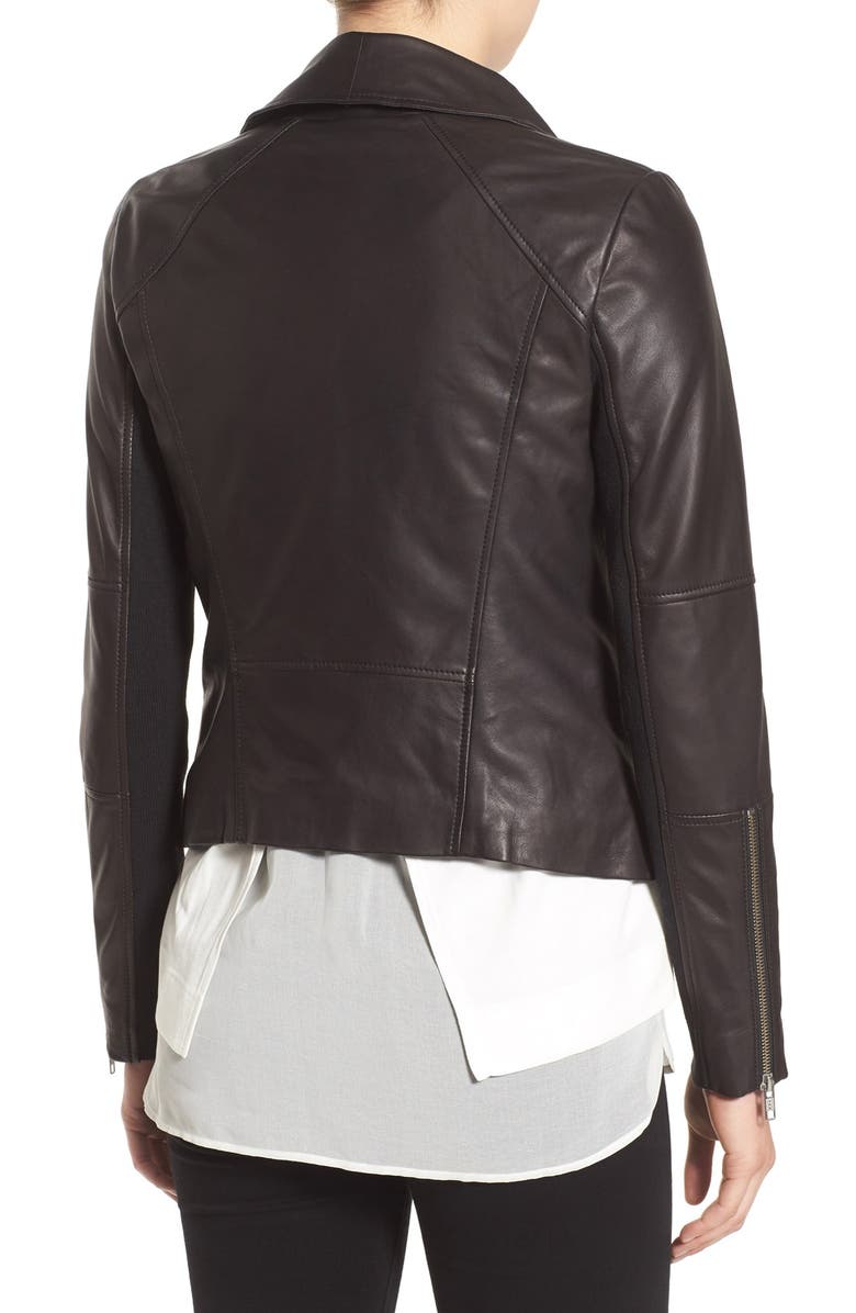 Trouvé Drape Front Leather Jacket, Alternate, color,