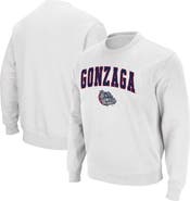 COLOSSEUM Men's Colosseum White Gonzaga Bulldogs Arch & Logo Tackle Twill Pullover Sweatshirt
