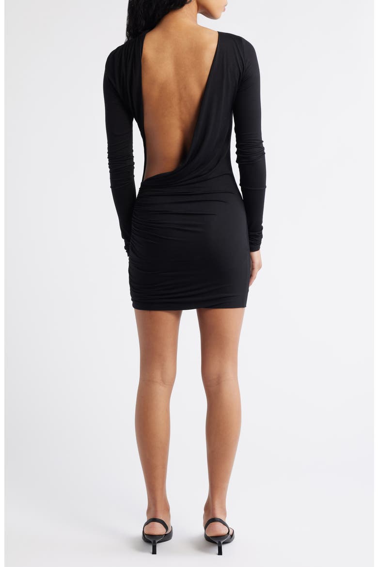 Romy Ruched Cocktail Minidress, Alternate, color, BLACK