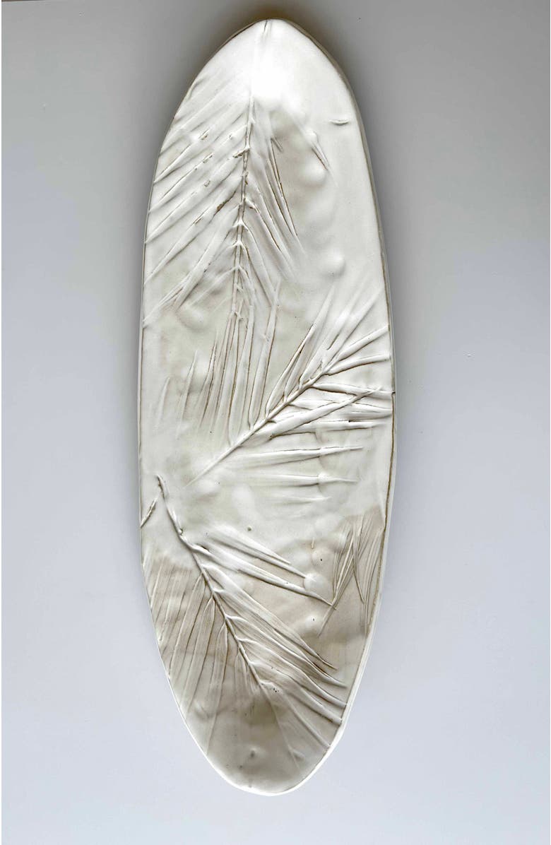 Gina de Santis Ceramics Sandalwood Fern Oval Platter, Alternate, color, Sand