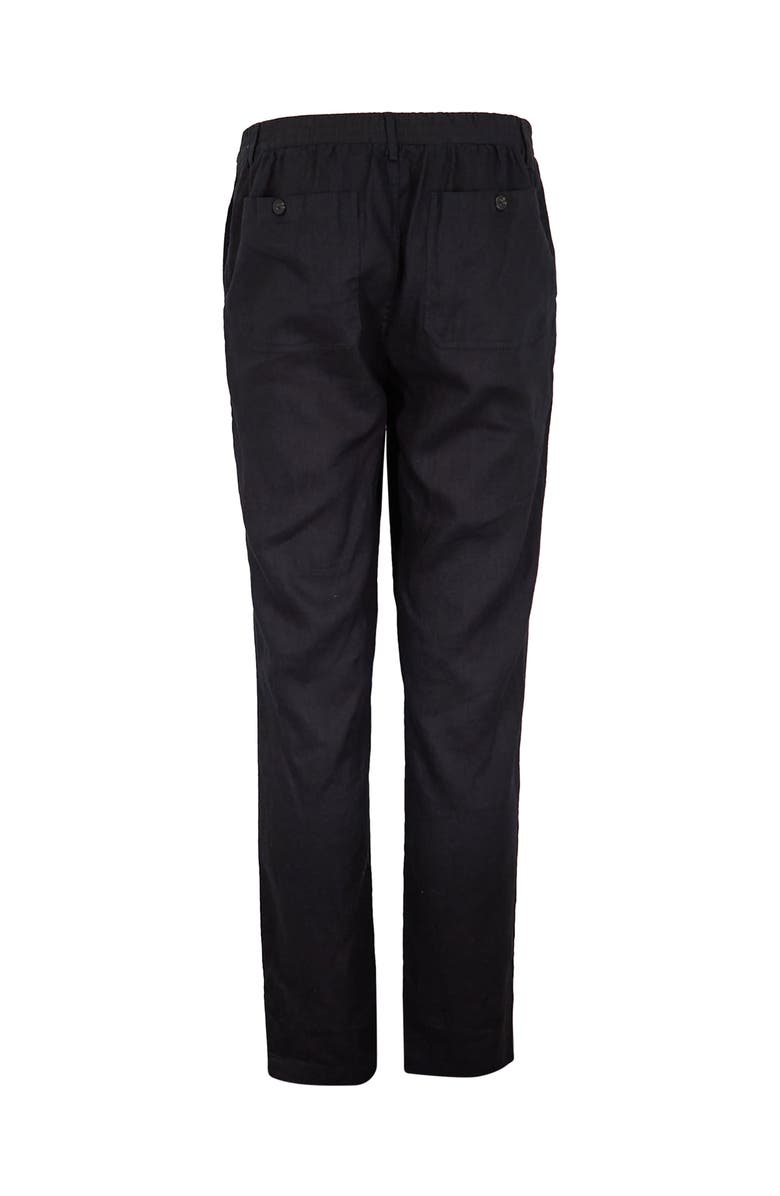 Lords of Harlech Solid Linen Drawstring Pant, Alternate, color, Black
