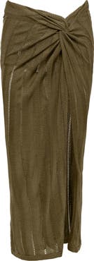 ViX Paula Hermanny Twisted Open Stitch Cover-Up Midi Skirt