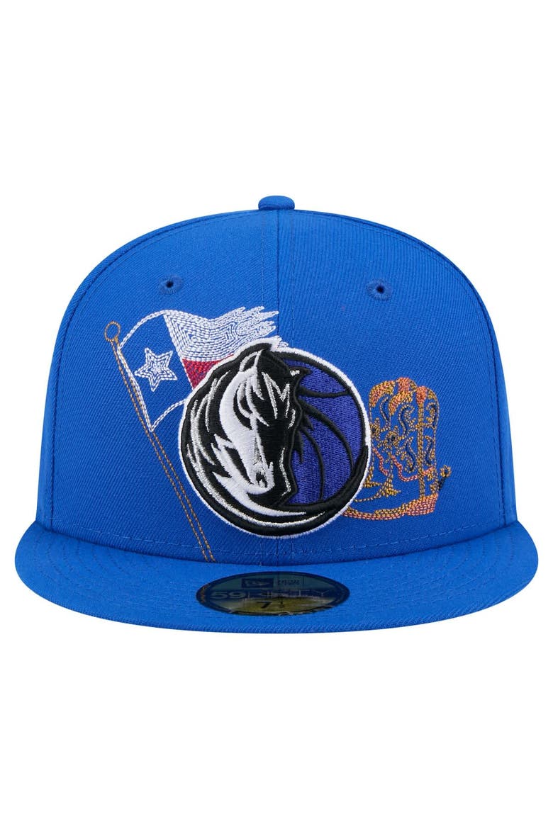 Men's New Era Blue Dallas Mavericks State Stitch 59FIFTY Fitted Hat, Alternate, color, Blue