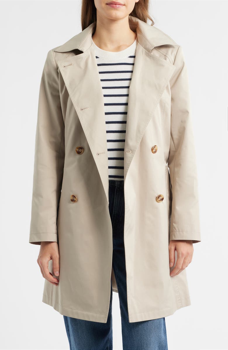 Sam Edelman Hooded Belted Double Breasted Trench Coat, Alternate, color, 