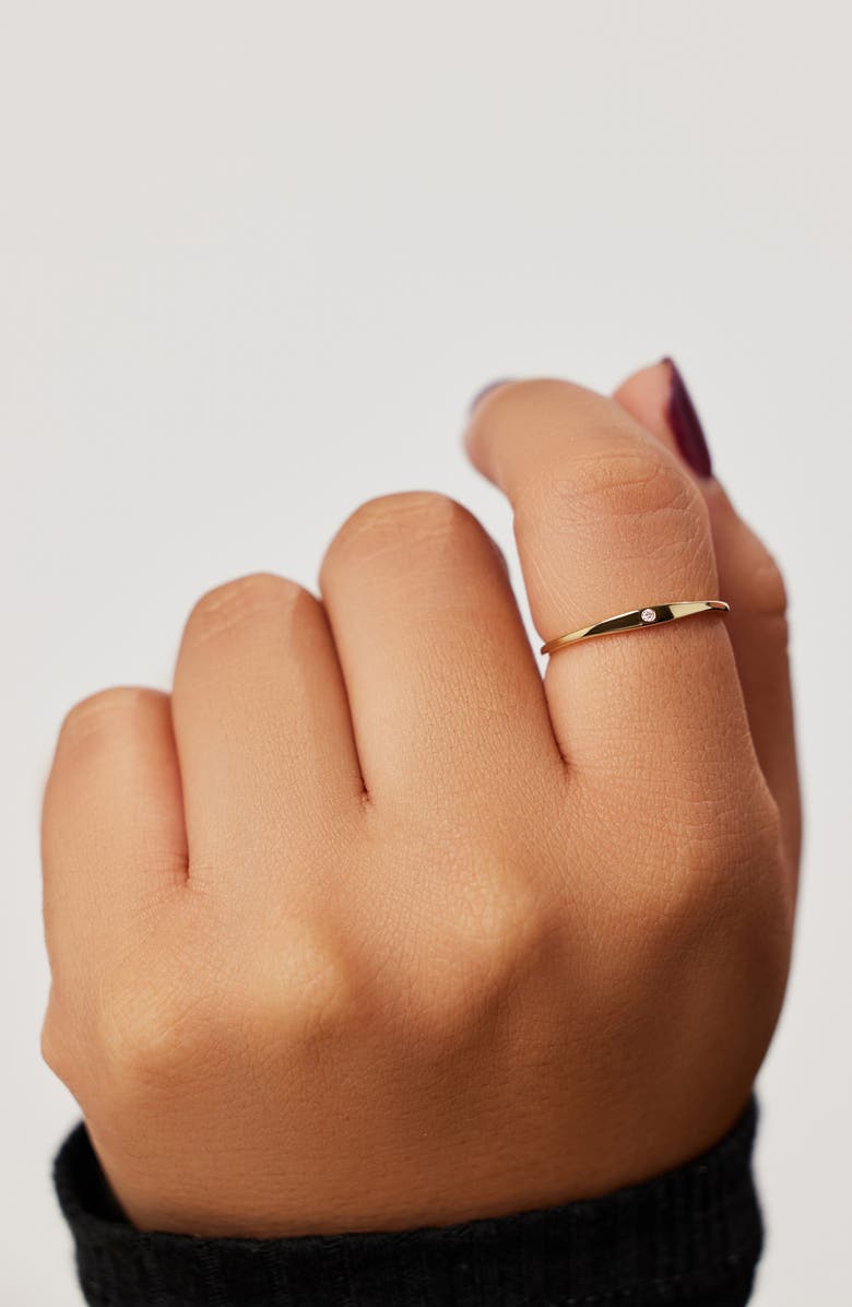 Ana Luisa Gold Band Ring - Gold Diamond Signet Ring, Alternate, color, Gold