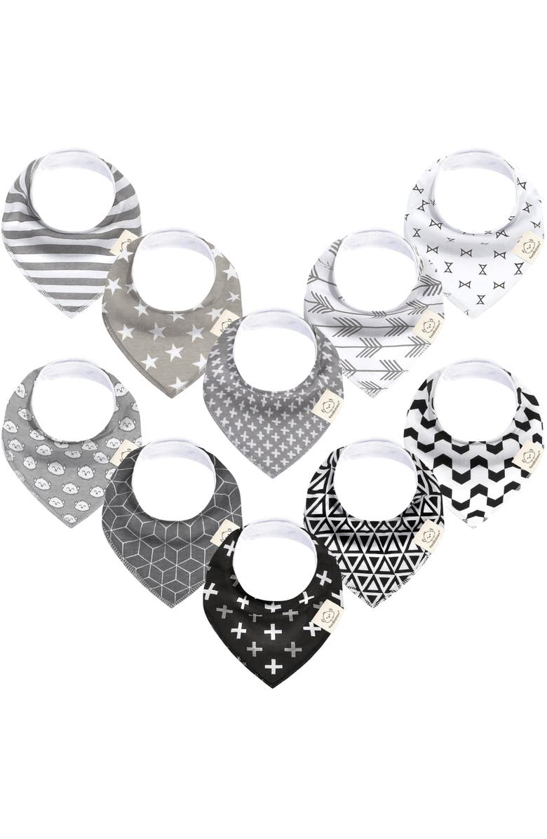 KeaBabies 10-Pack Organic Bandana Bibs, Main, color, Monos