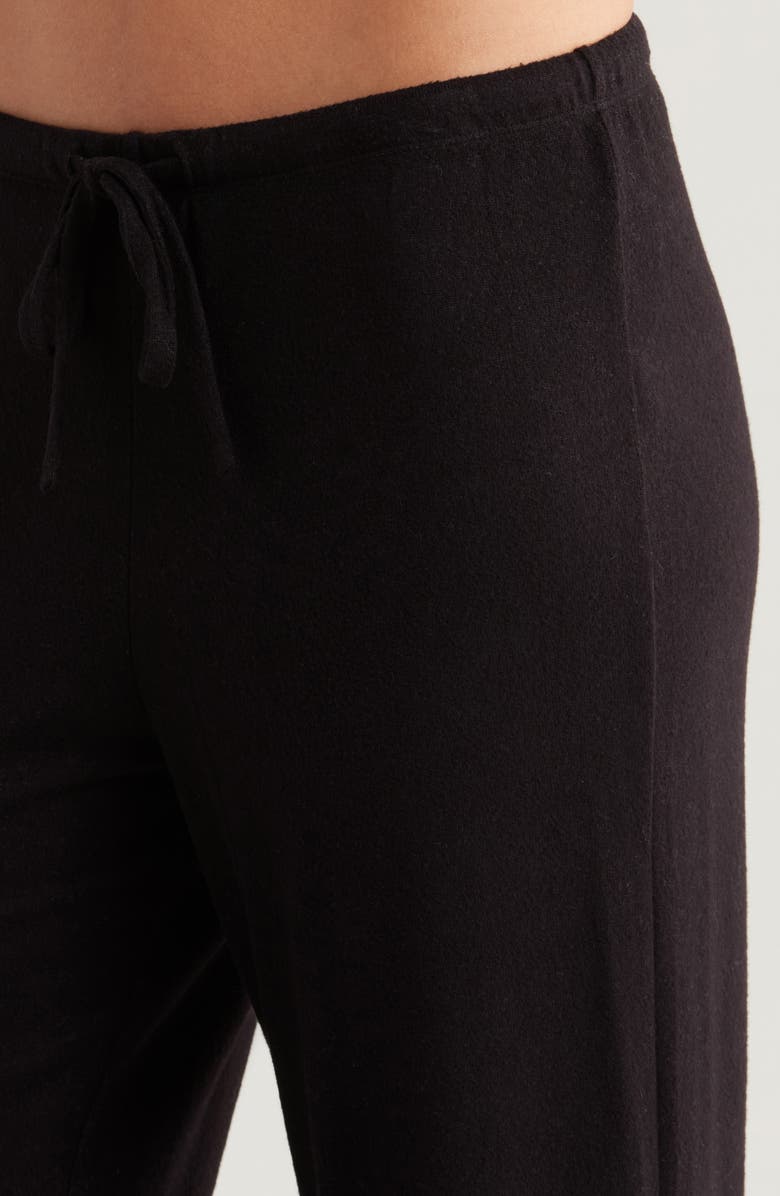 Nordstrom Brushed Hacci Pajamas, Alternate, color, Black