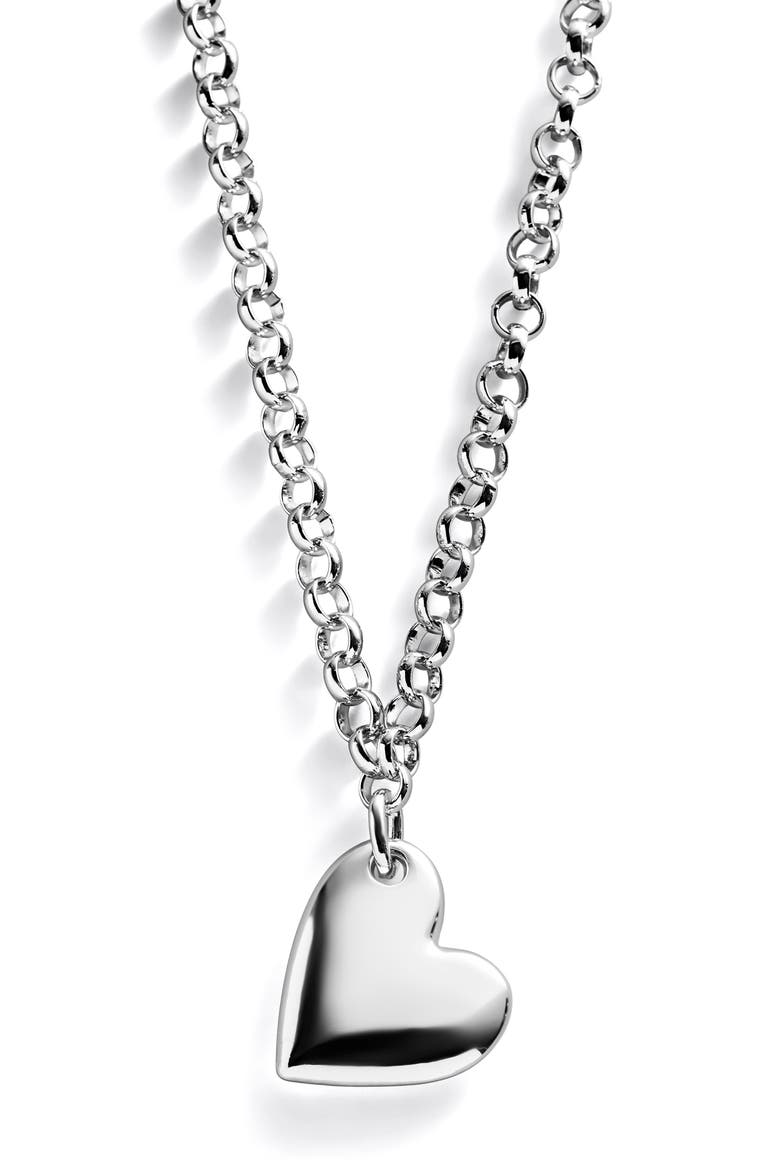Millie Long Bubble Heart Necklace, Main, color, SILVER