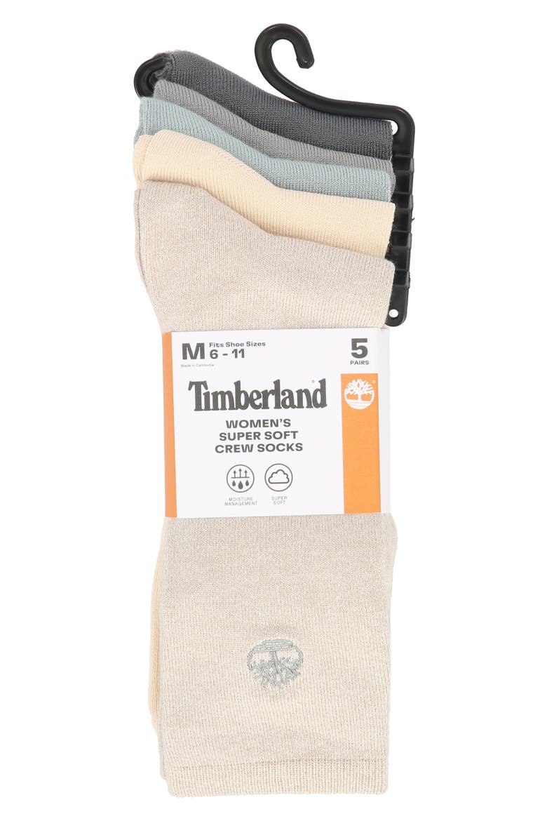 Super Soft Assorted Pack of 5 Crew Socks, Alternate, color, SILVER BLUE ASSORTED