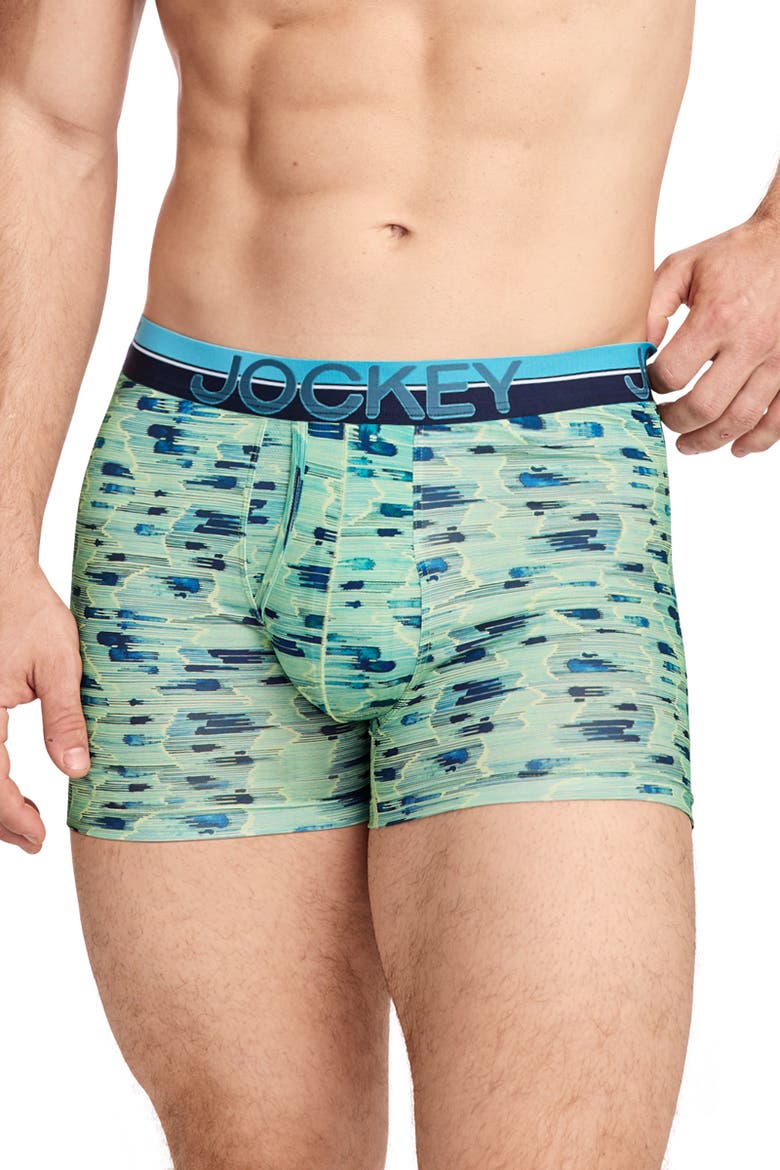Mens Infinite Cool Microfiber Stretch 3.5" Trunk - 3 Pack, Alternate, color, Teal Camo