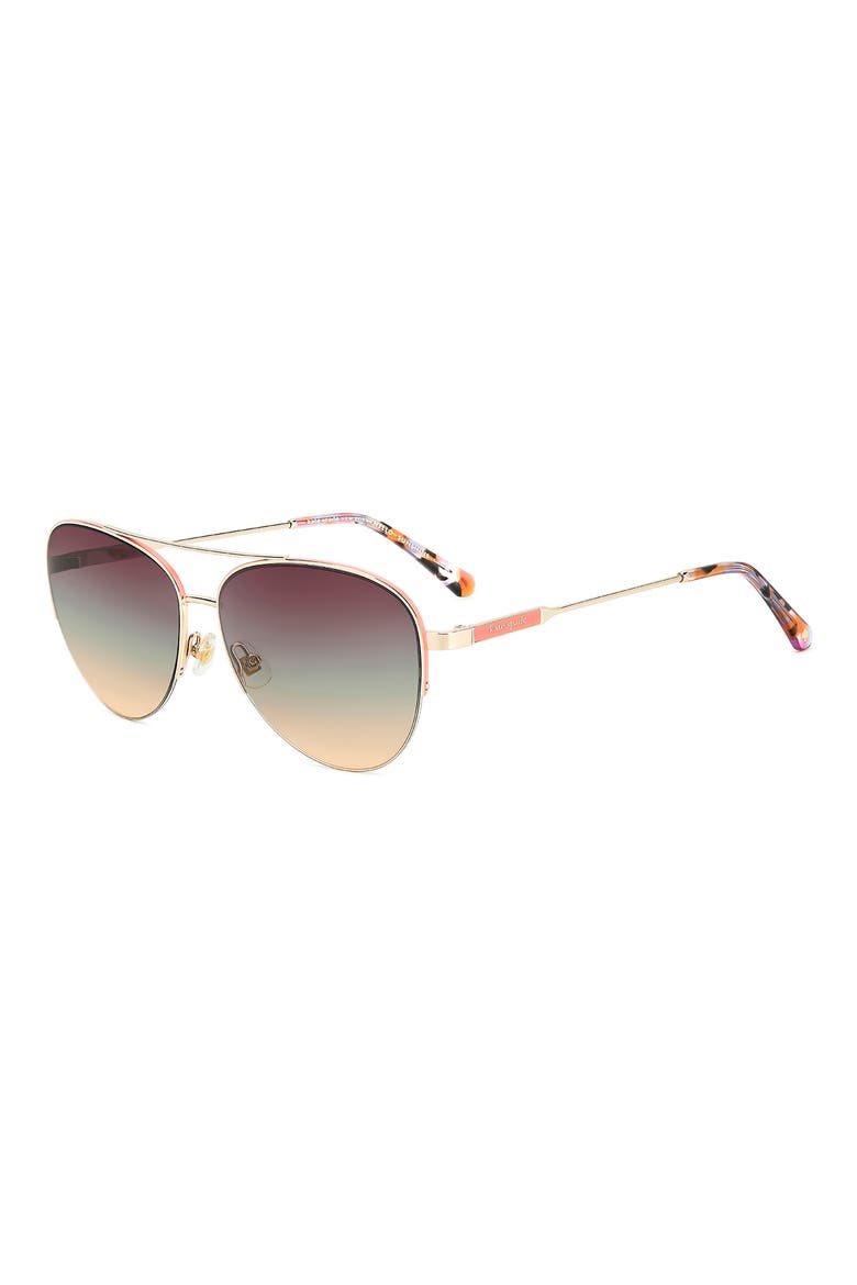 Janece 58mm Gradient Aviator Sunglasses, Alternate, color, LIGHT GOLD