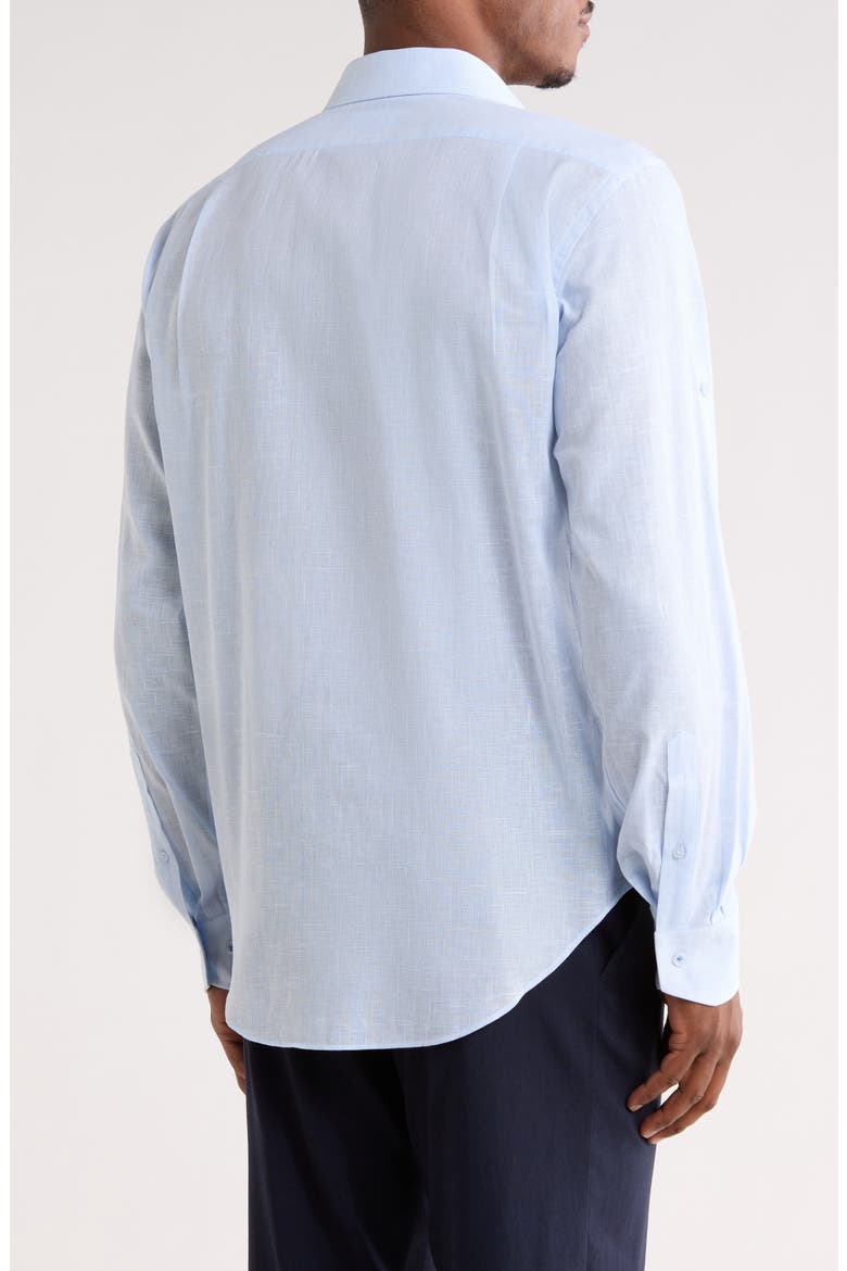 Trim Fit Cotton Dress Shirt, Alternate, color, ICE BLUE