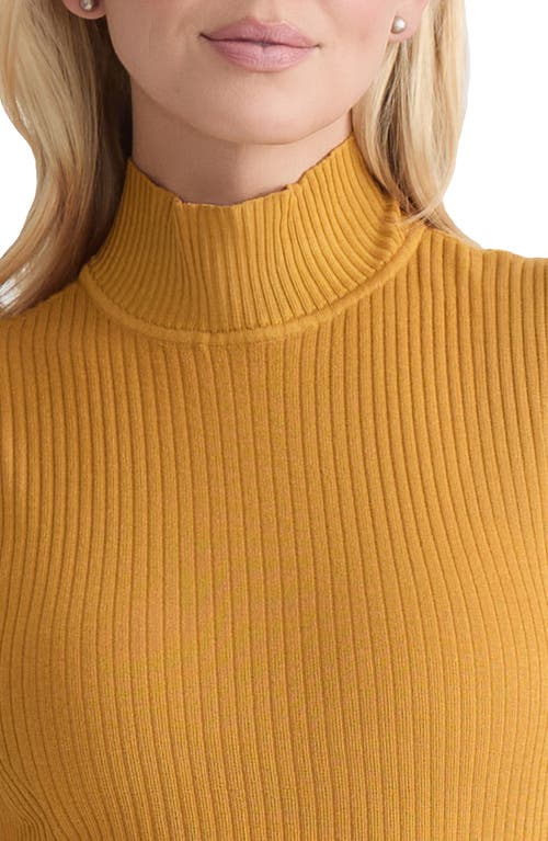 Jones New York Rib Sleeveless Turtleneck Sweater In Gold