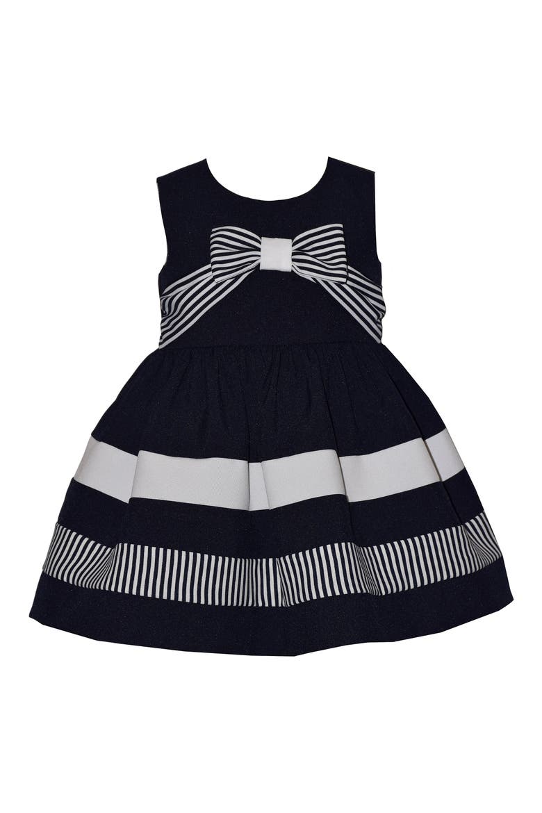 Kids' Nautical Metallic Party Dress, Main, color, NAVY
