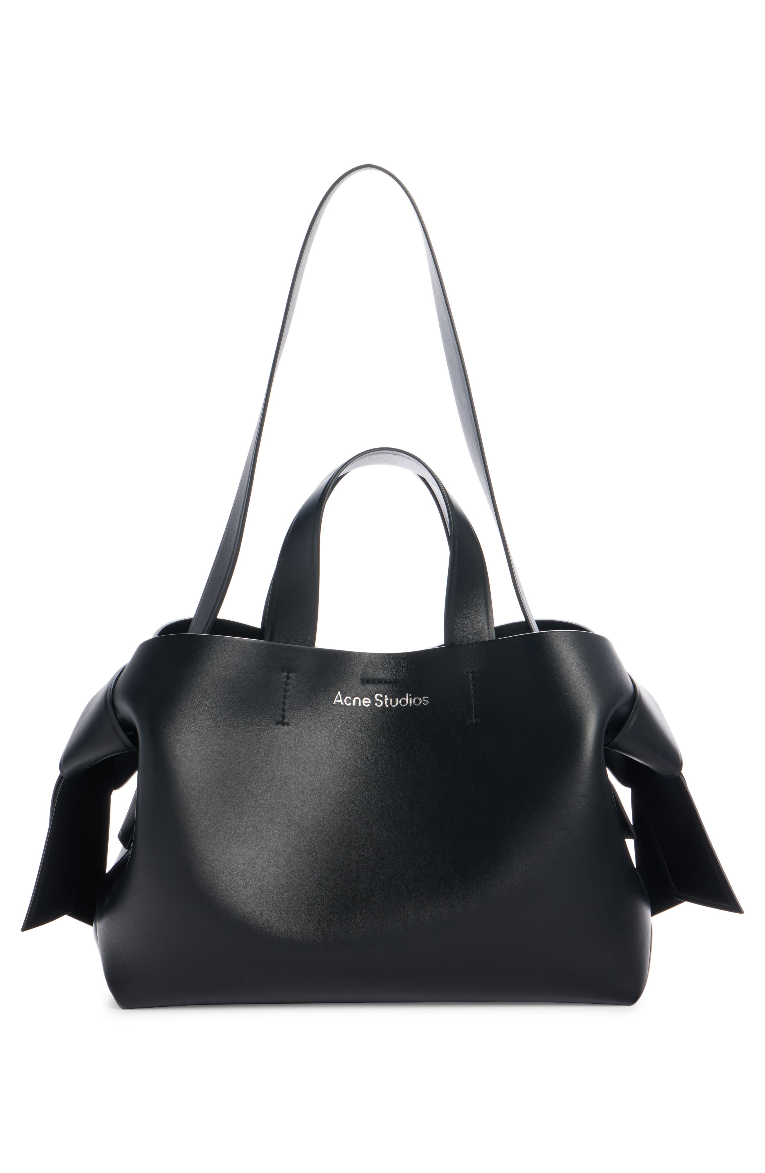 Acne Studios Musubi Leather Tote, Alternate, color, Black