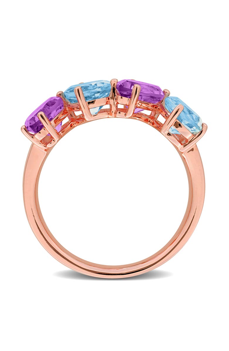 Julianna B. Blue Topaz & Amethyst 4-Stone Ring Rose-Plated, Alternate, color, Amethyst