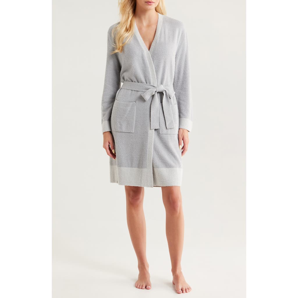 Barefoot Dreams Cozychic Lite® Tonal Contrast Robe In Gray