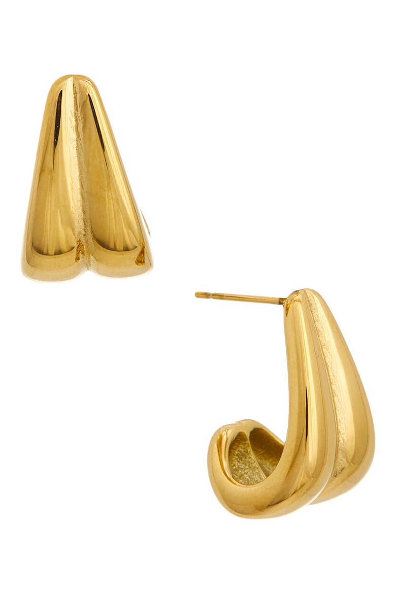 Textured Hoop Earrings, Main, color, YELLOW