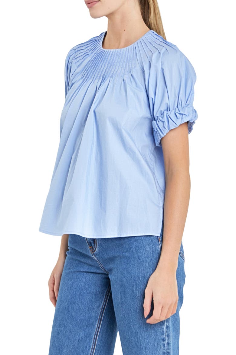 Pintuck Yoke Top, Alternate, color, BLUE