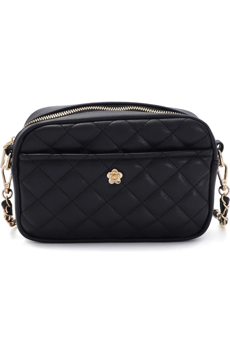 Adornia Cushion Quilted Faux Leather Shoulder Bag, Main, color, Black