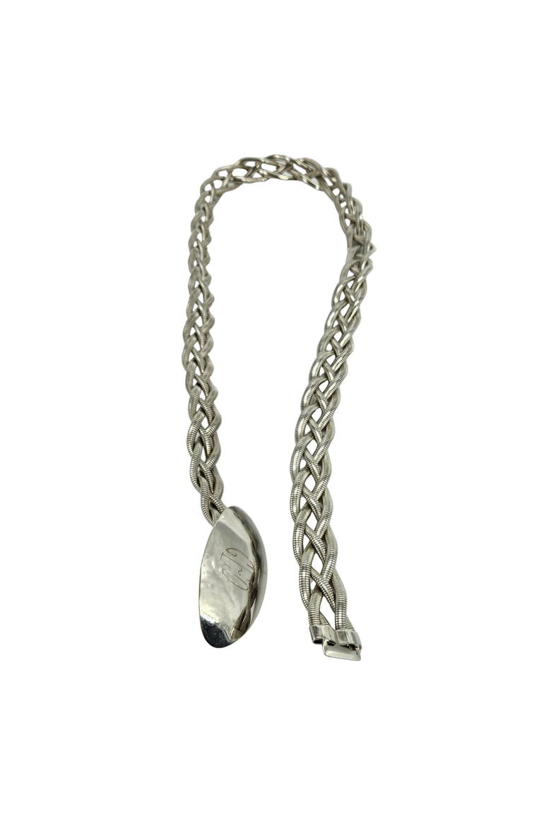 Vintage 1970s-80s Braided Silvertone Stretch Snake Belt, Alternate, color, Silver