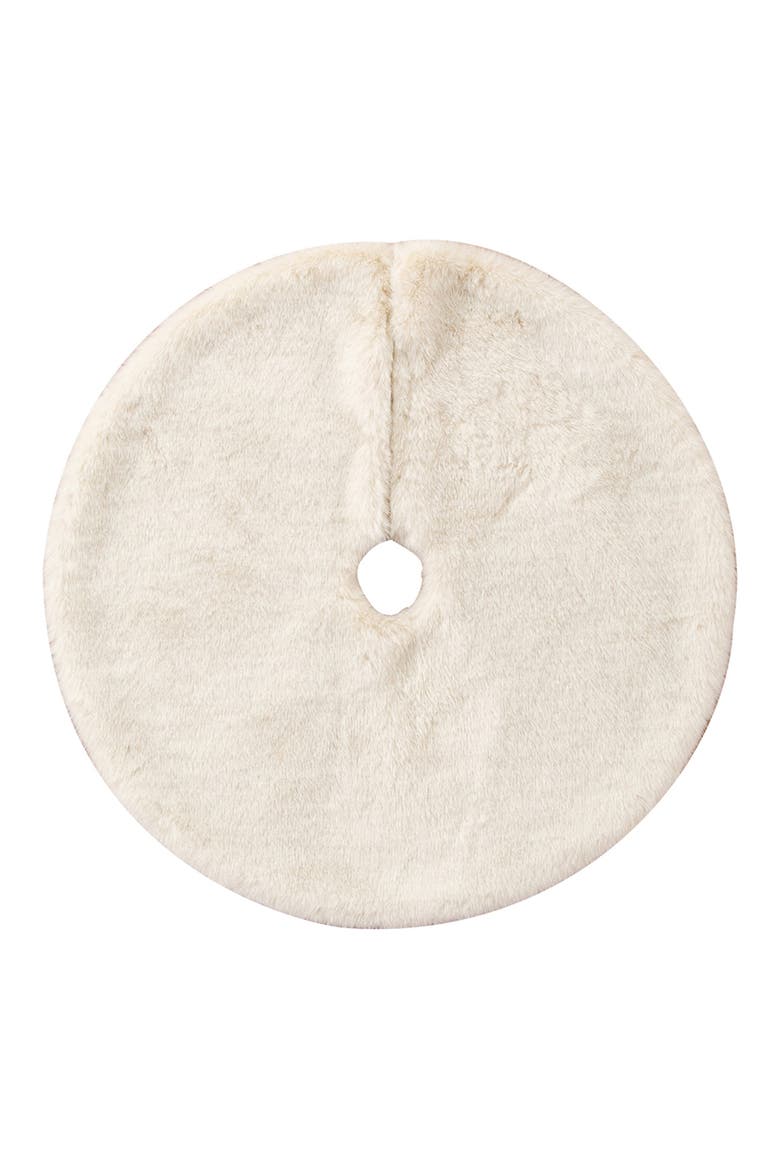 Lodge Faux Fur Tree Skirt, Main, color, CREAM
