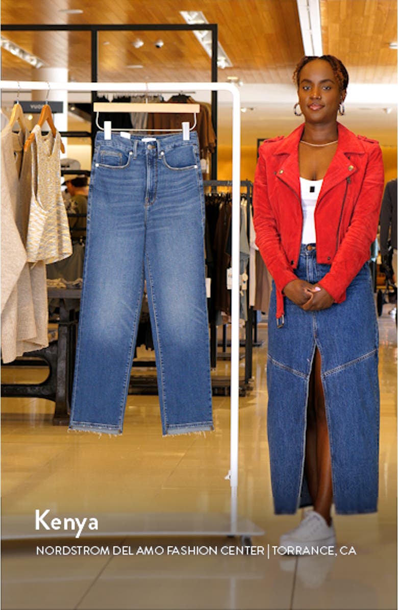 Good Boy Step Hem High Waist Ankle Straight Leg Jeans, sales video thumbnail