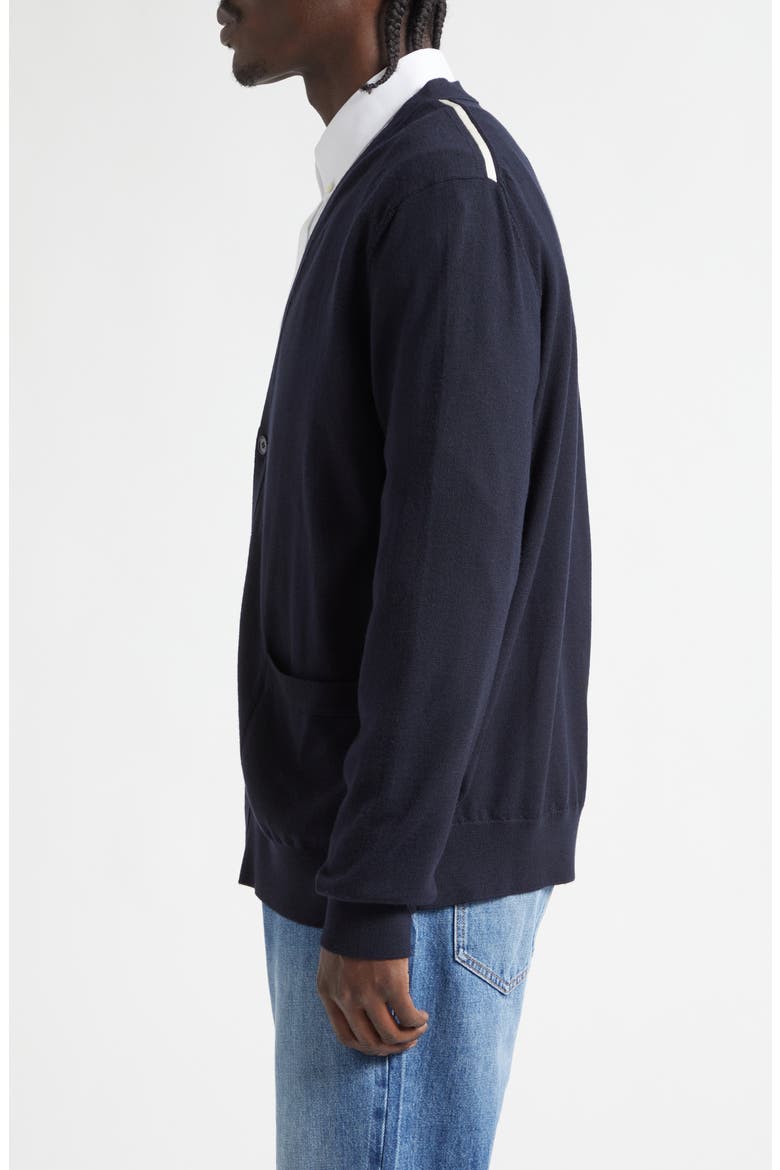 Cotton V-Neck Cardigan, Alternate, color, DARK NAVY