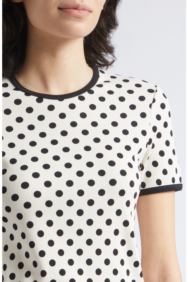 Kukkea Pallo Kioski Polka Dot T-Shirt, Alternate, color, OFF WHITE BLACK