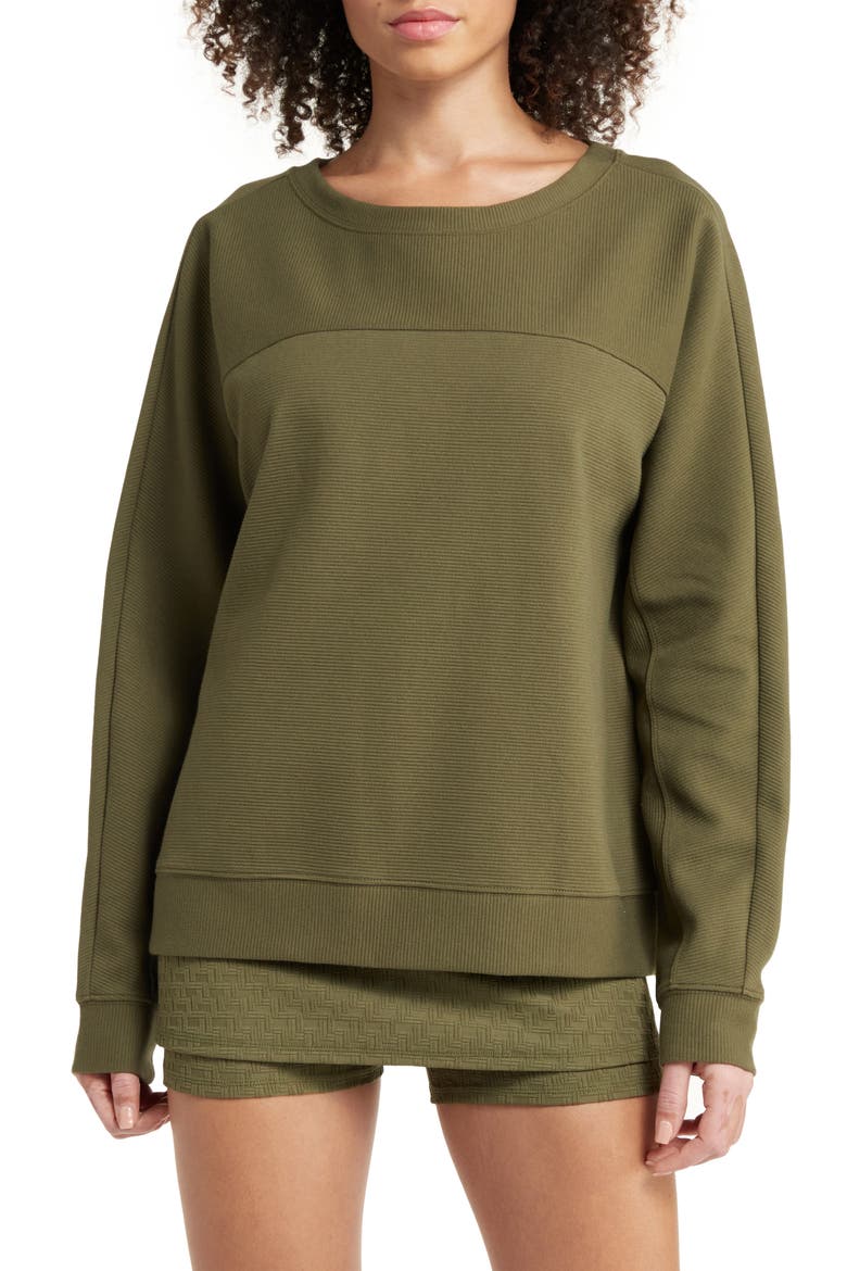 Anya Ottoman Knit Pullover, Main, color, OLIVE NIGHT