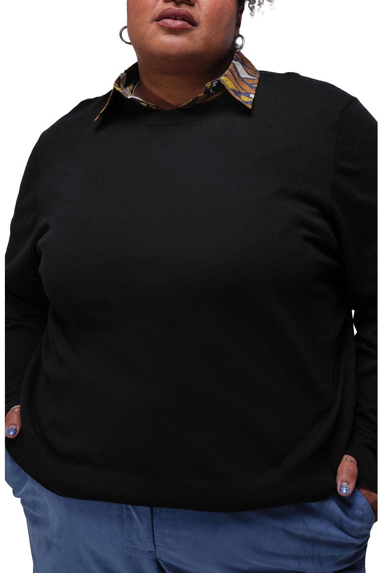 The Everyday Crew Neck Sweater, Alternate, color, BLACK