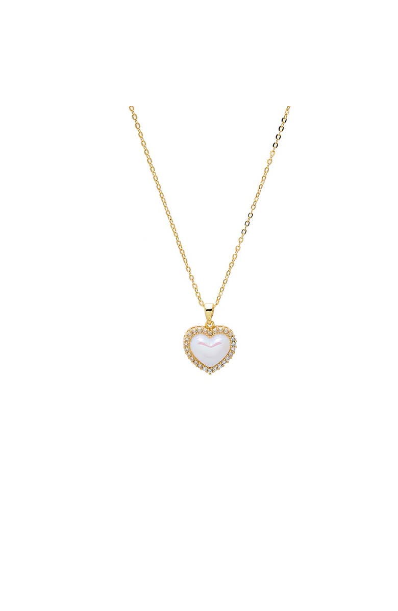 BY ADINA EDEN Shimmering MOP Heart Pendant Necklace, Main, color, Mother Of Pearl