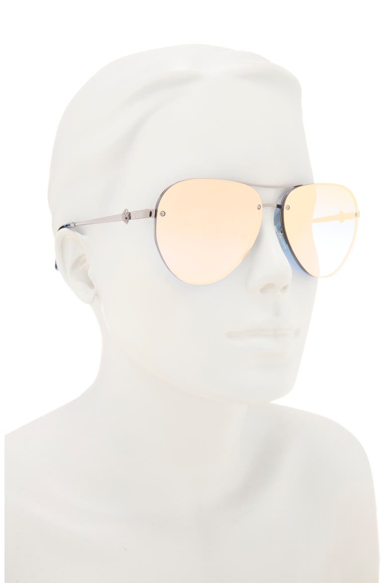 60mm Rimless Aviator Sunglasses, Alternate, color, DARK GREY
