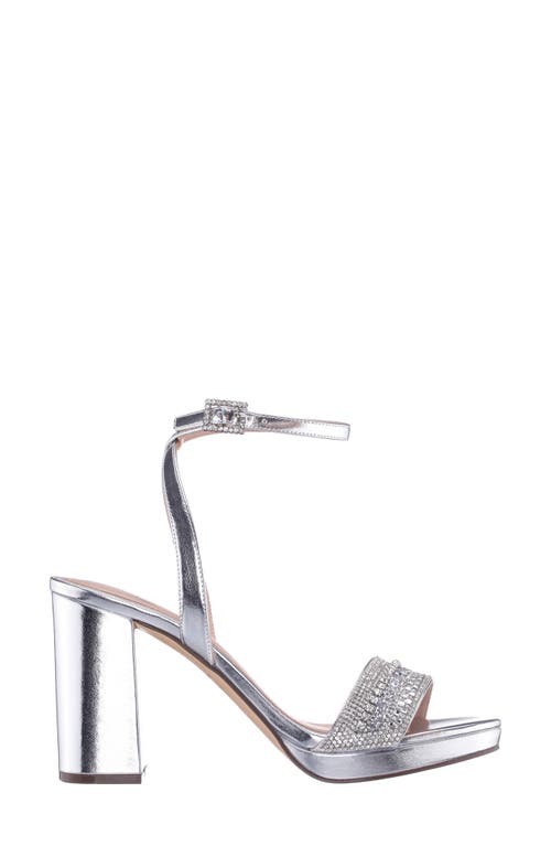 Nina Sofina Ankle Strap Platform Sandal In Silver