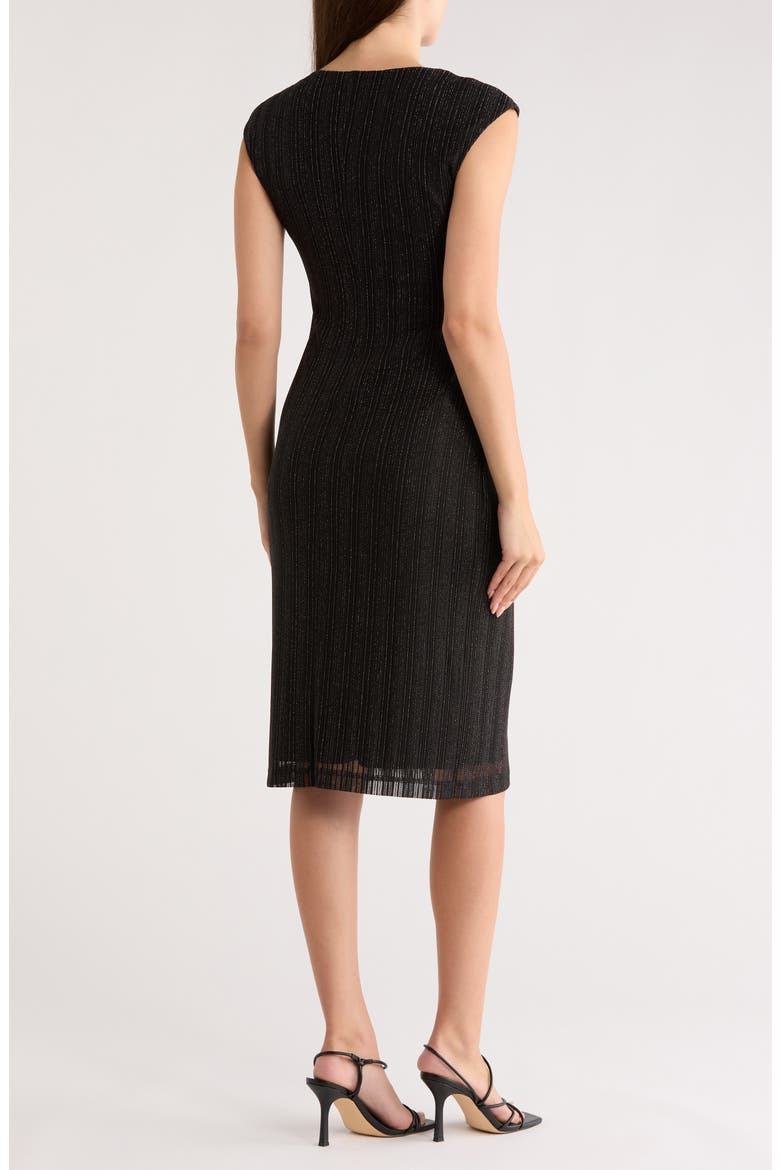 Lurex Mesh Midi Dress, Alternate, color, BLACK