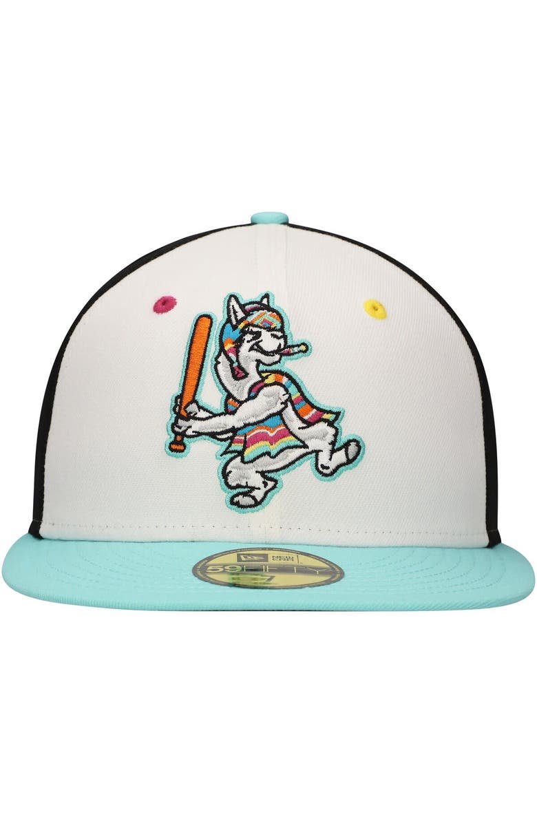 New Era Men's New Era White Llamas de Hickory Copa de la Diversión 59FIFTY Fitted Hat, Alternate, color, 