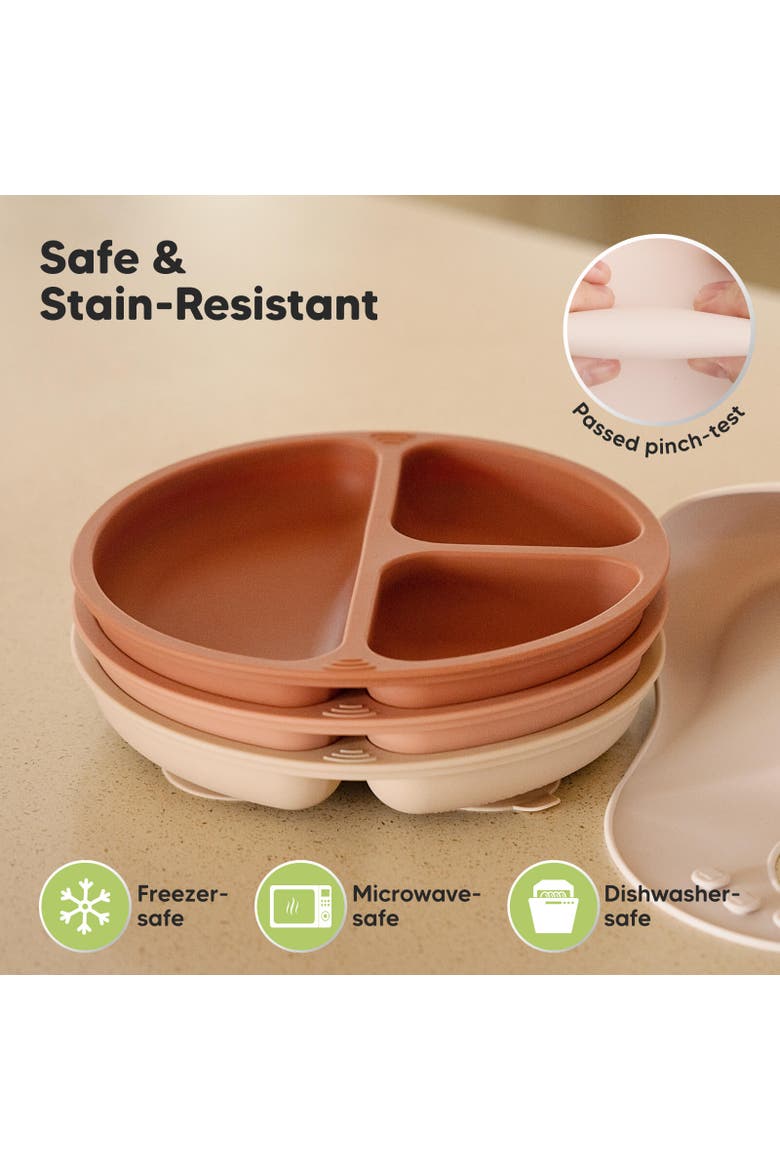 3-Pack Prep Silicone Suction Plates, Alternate, color, Roseate