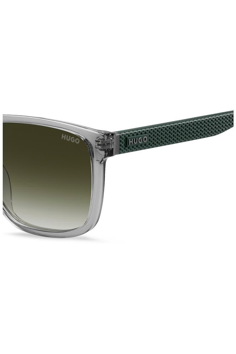 56mm Gradient Rectangular Sunglasses, Alternate, color, GREY/ GREEN SHADED