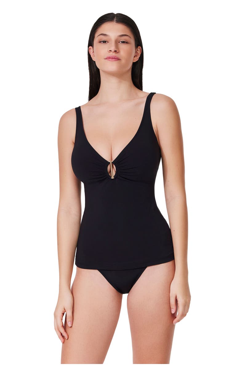 Profile by Gottex Beyond Time D-Cup Tankini Top, Main, color, Black