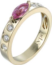 TYPE JEWELRY Leggo Pink Sapphire Marquise & Diamond Ring
