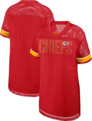FANATICS Women's Fanatics Red Kansas City Chiefs Oversized Team First Deep Route Mesh V-Neck Dress